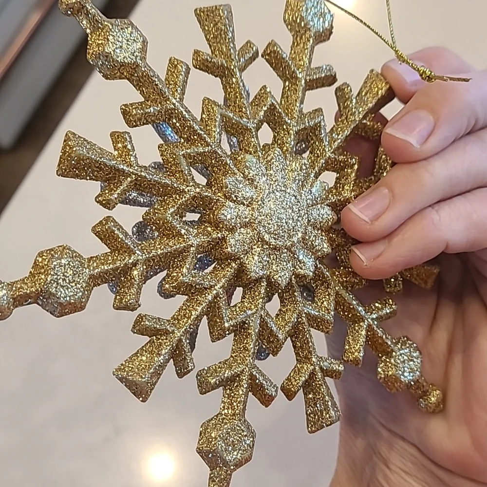 Pier 1 Stunning Gold & Silver 3d Ornament